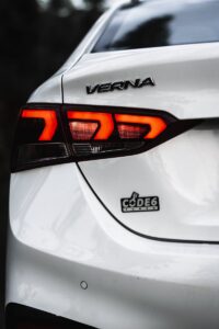 A detailed view of a car